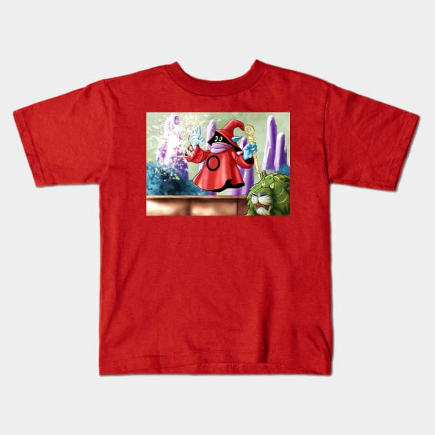 ORKO'S NEW TRICK Kids T-Shirt by CrazyPencilComics